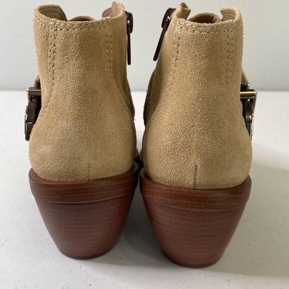 Vince Camuto New Ashena Western Leather Suede Boot Buckle Detail Pointed Toe - Picture 5 of 15